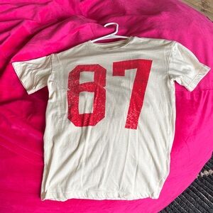 Red and Cream Graphic T-Shirt